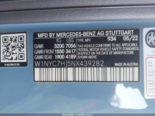 W1NYC7HJ5NX439282 Mercedes-Benz G