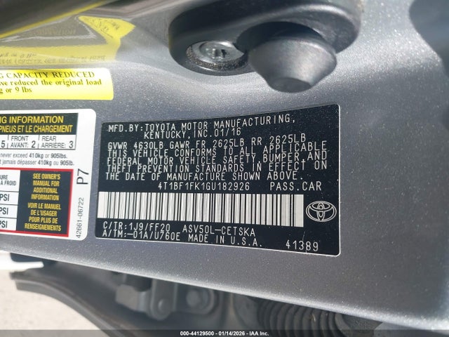 4T1BF1FK1GU182926 Toyota CAMRY SE