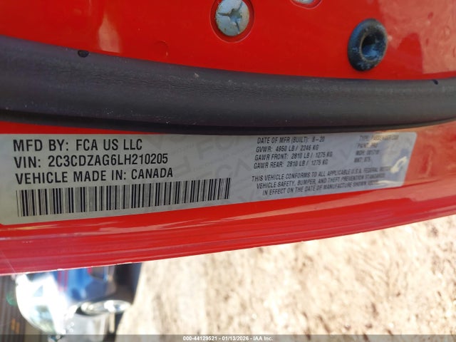 2020 DODGE CHALLENGER 2C3CDZAG6LH210205 Photo 8