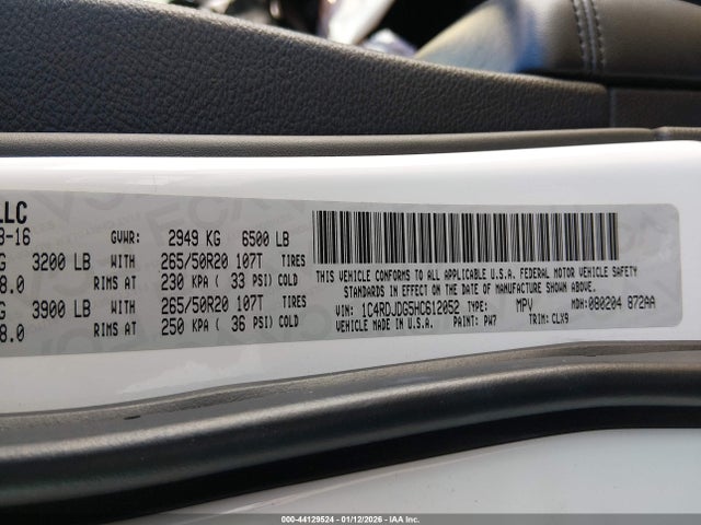 1C4RDJDG5HC612052 Dodge Durango Gt Awd