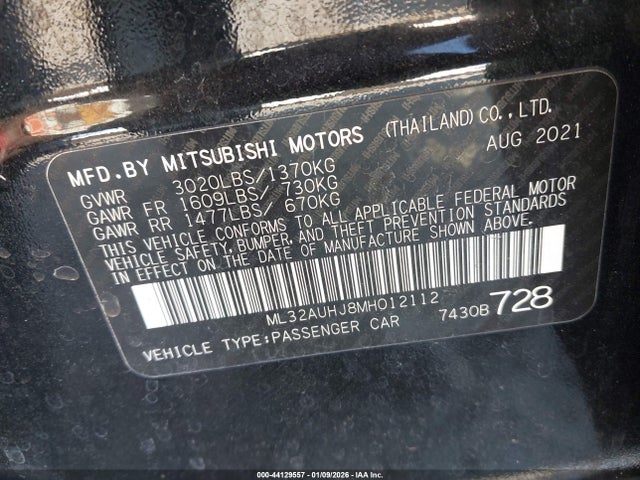 2021 MITSUBISHI MIRAGE ML32AUHJ8MH012112 Photo 8