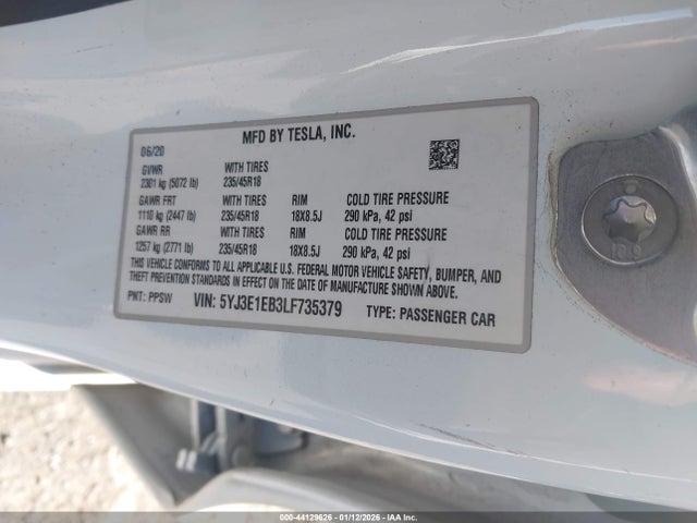 2020 TESLA MODEL 3 5YJ3E1EB3LF735379 Photo 8