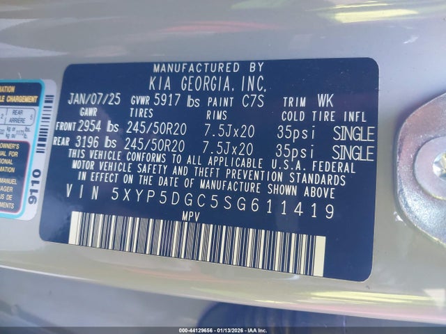 5XYP5DGC5SG611419 KIA Telluride Sx Prestige X-line