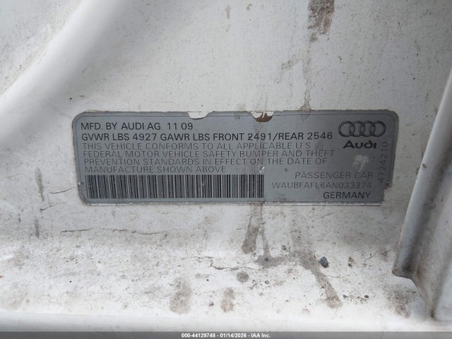 2010 AUDI A4 WAUBFAFL6AN033374 Photo 8