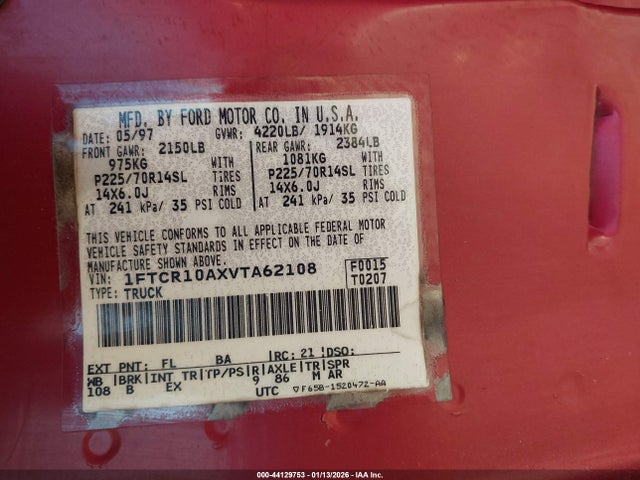 1997 FORD RANGER 1FTCR10AXVTA62108 Photo 8