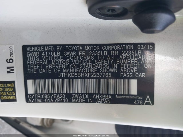 Lexus CT 200H 2015 JTHKD5BHXF2237765 Image 9