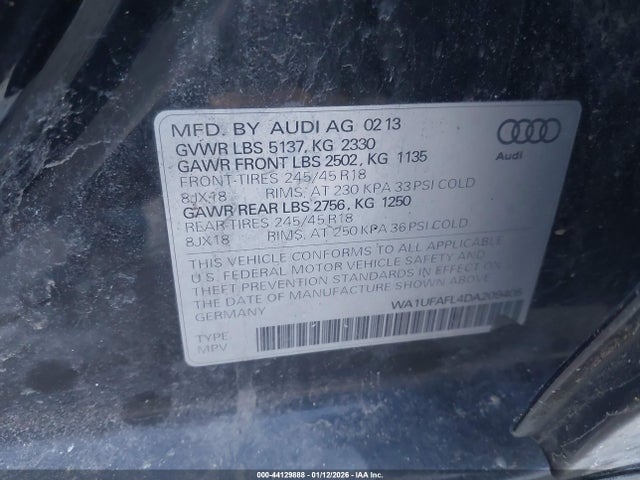2013 AUDI ALLROAD WA1UFAFL4DA209405 Photo 8