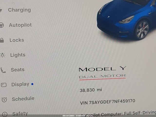 7SAYGDEF7NF459170 Tesla Model Y Performance Dual Motor All-wheel Drive