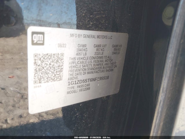 1G1ZD5ST6NF195518 Chevrolet Malibu Fwd Lt