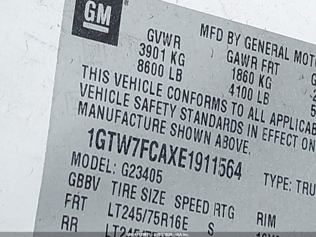 2014 GMC SAVANA 2500 1GTW7FCAXE1911564 Photo 8