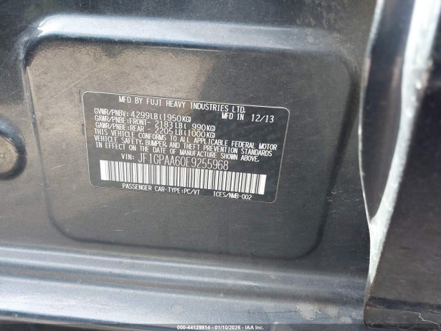 JF1GPAA60E9255968 Subaru Impreza 2.0i