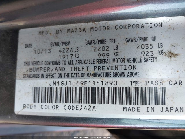 JM1GJ1U69E1151890 Mazda Mazda6 I Sport