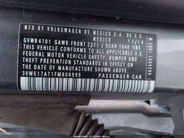 2015 VOLKSWAGEN BEETLE 3VW517AT1FM806999 Photo 8