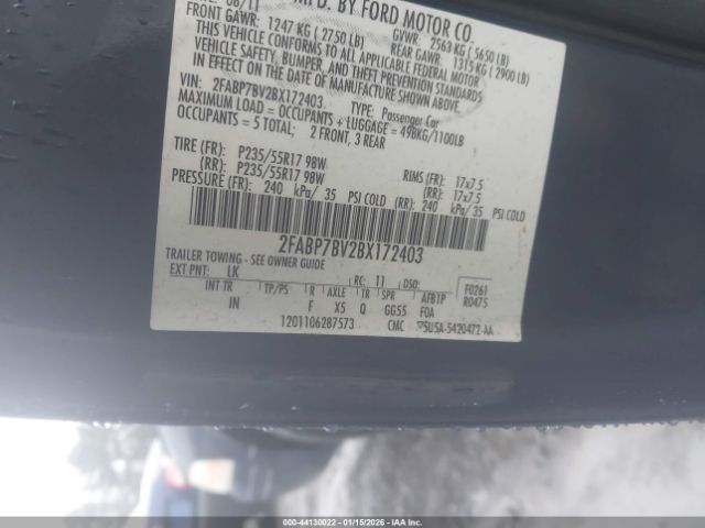 2011 FORD CROWN VICTORIA 2FABP7BV2BX172403 Photo 8