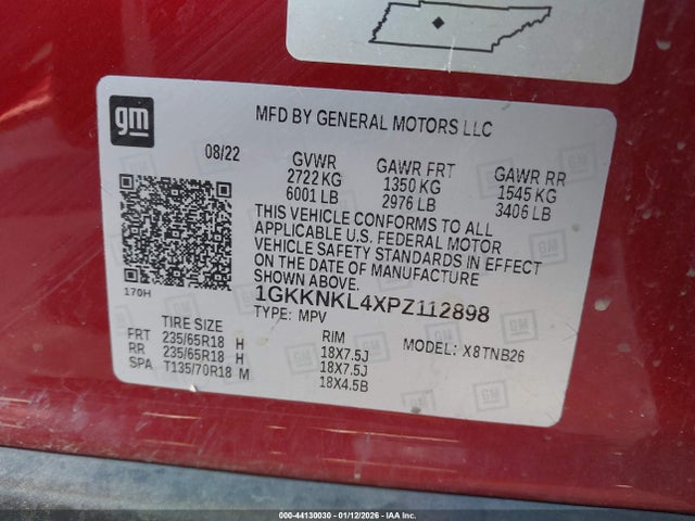 Продаж на аукціоні авто 2023 Gmc Acadia Fwd Sle, vin: 1GKKNKL4XPZ112898, номер лоту: 44130030