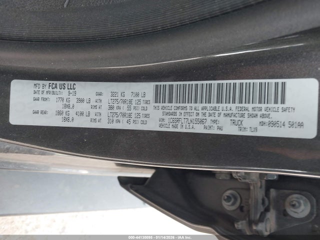 Продаж на аукціоні авто 2020 Ram 1500 Rebel  4x4 5'7 Box, vin: 1C6SRFLT7LN155067, номер лоту: 44130095