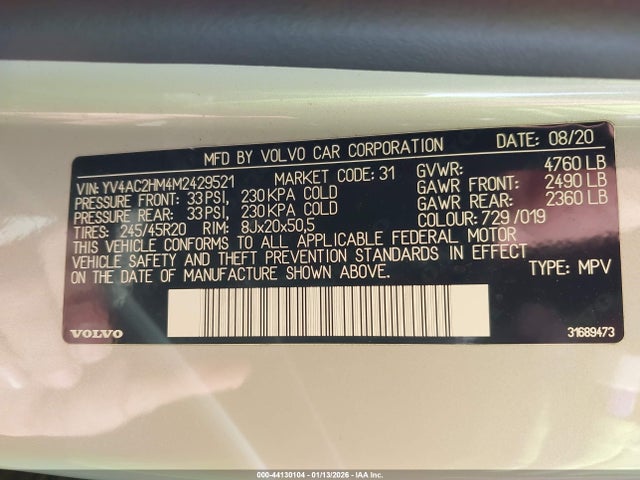 Volvo Xc40 T4 R-design 2021 YV4AC2HM4M2429521 Image 9