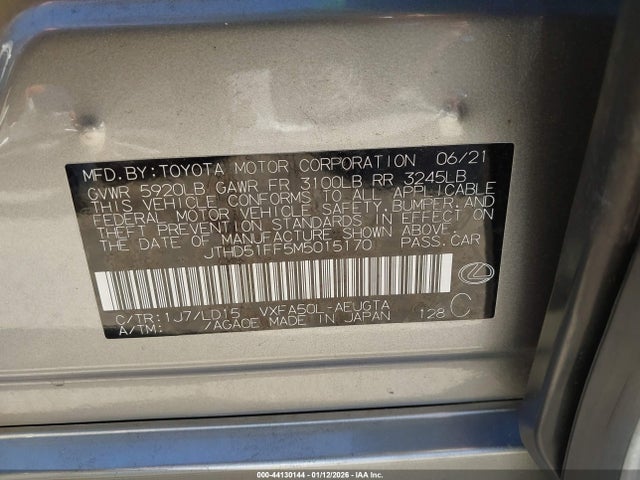 Lexus Ls 500 2021 JTHD51FF5M5015170 Image 9