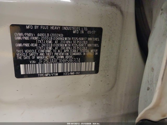 JF2SJARCXHH586374 Subaru Forester 2.5i Limited