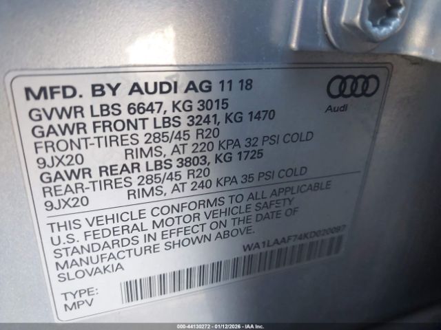 2019 AUDI Q7 WA1LAAF74KD020097 Photo 8