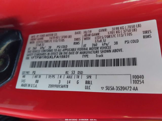 2020 FORD F-150 1FTFW1RGXLFA15931 Photo 8