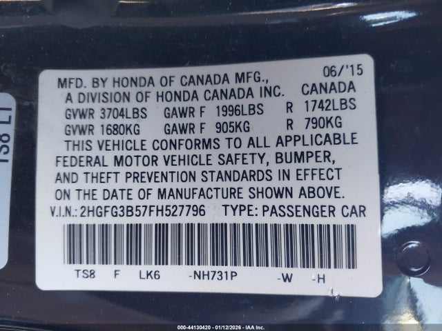 2HGFG3B57FH527796 Honda Civic Lx