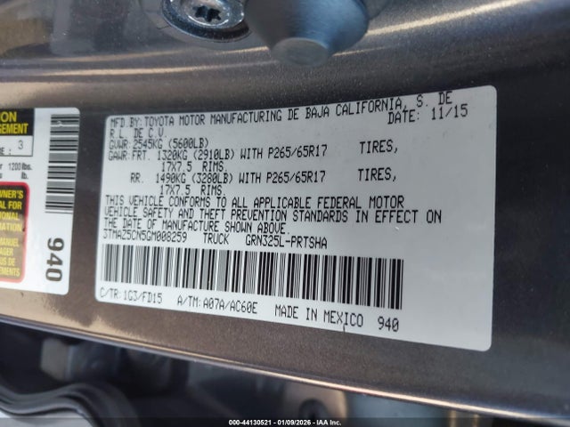 3TMAZ5CN5GM008259 Toyota Tacoma Sr5 V6