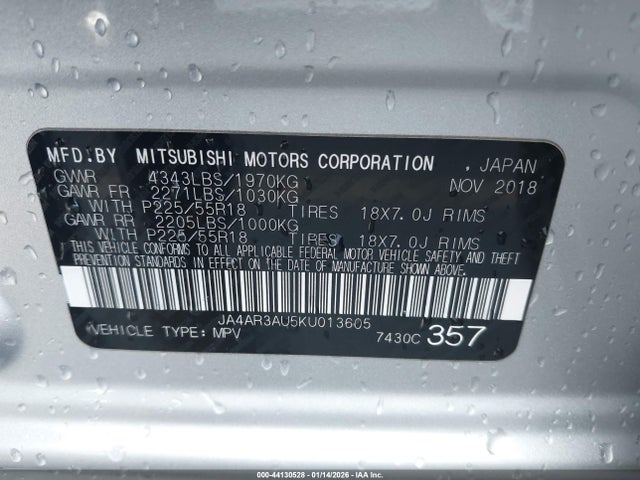 Продаж на аукціоні авто 2019 Mitsubishi Outlander Sport 2.0 Es, vin: JA4AR3AU5KU013605, номер лоту: 44130528
