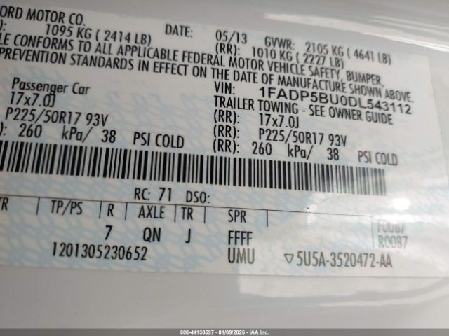 2013 FORD C-MAX HYBRID 1FADP5BU0DL543112 Photo 8