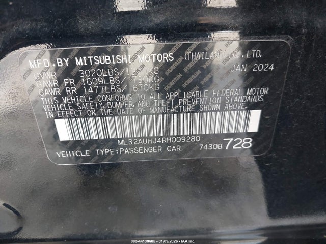 2024 MITSUBISHI MIRAGE ML32AUHJ4RH009280 Photo 8