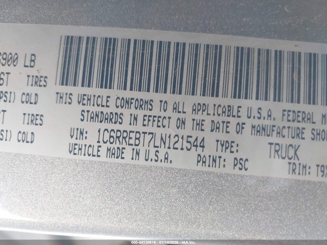2020 RAM 1500 1C6RREBT7LN121544 Photo 8