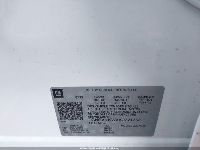1GNEVKKWXKJ271253 Chevrolet Traverse Premier