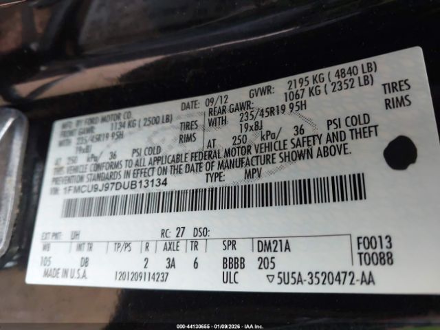 2013 FORD ESCAPE 1FMCU9J97DUB13134 Photo 8