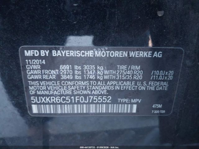 2015 BMW X5 5UXKR6C51F0J75552 Photo 8