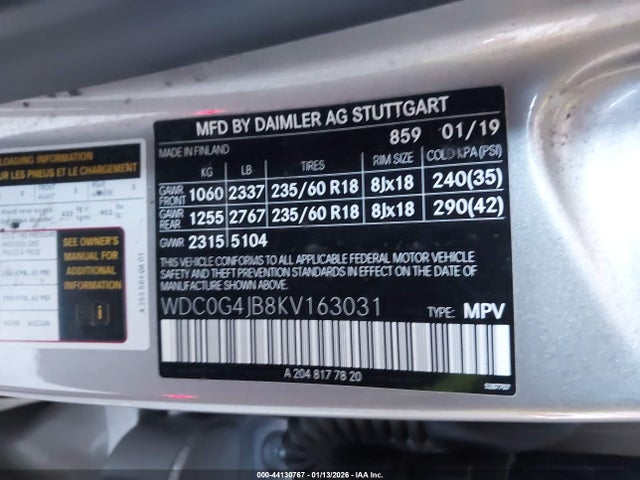 WDC0G4JB8KV163031 Mercedes-Benz GLC 300