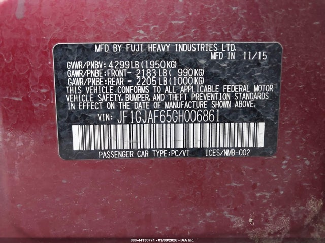 JF1GJAF65GH006861 Subaru Impreza 2.0i Premium