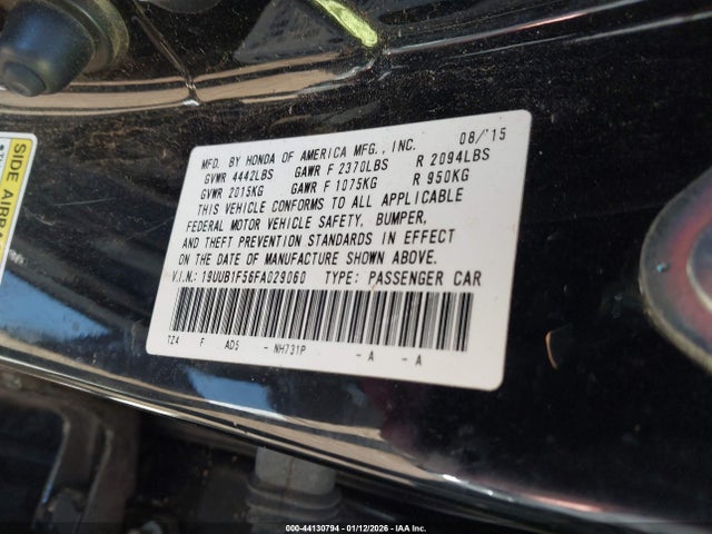 19UUB1F56FA029060 Acura TLX TECH
