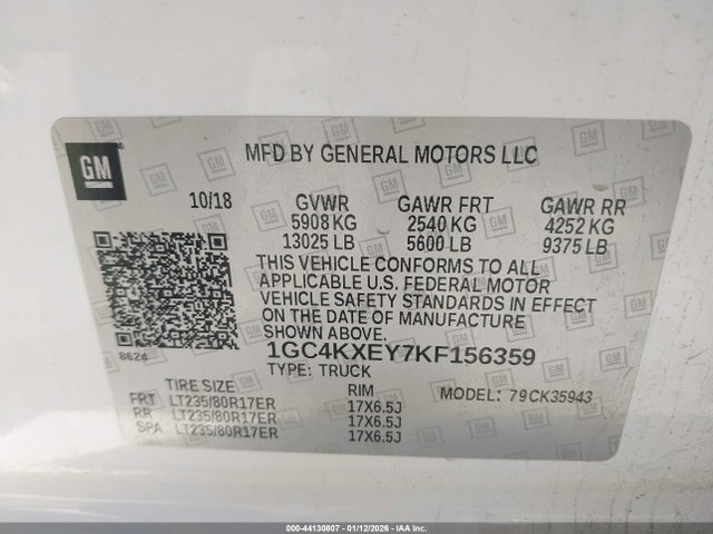 1GC4KXEY7KF156359 Chevrolet Silverado 3500hd Ltz