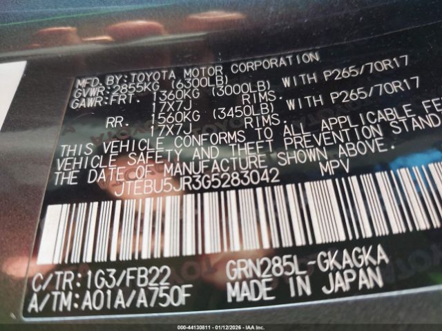 2016 TOYOTA 4RUNNER JTEBU5JR3G5283042 Photo 8
