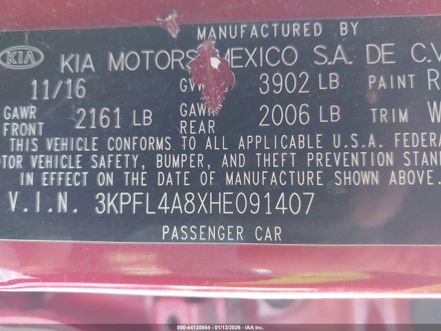 KIA FORTE EX 2017 3KPFL4A8XHE091407 Image 9