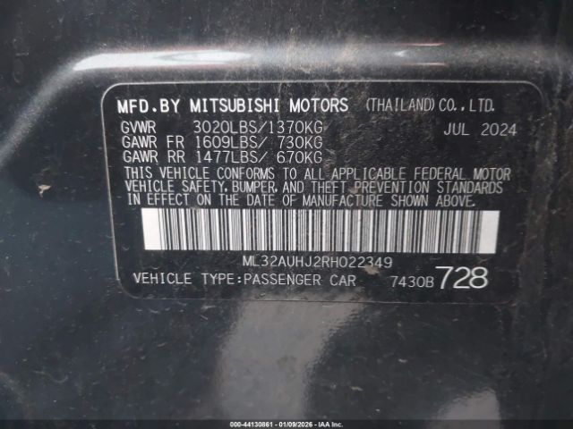 2024 MITSUBISHI MIRAGE ML32AUHJ2RH022349 Photo 8