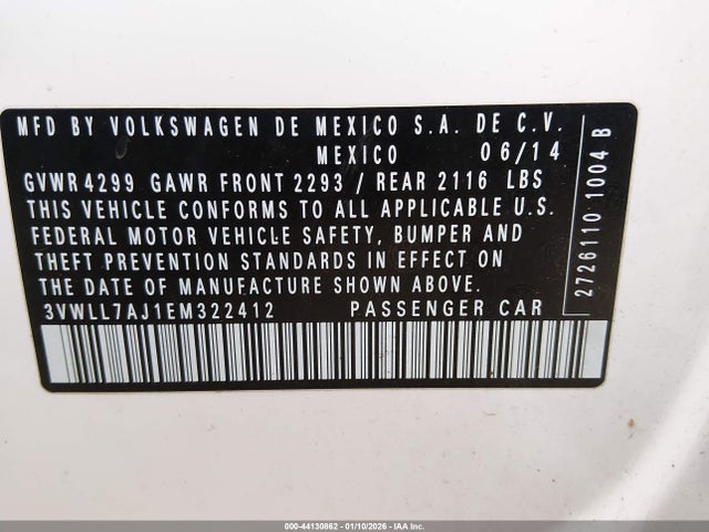 Volkswagen Jetta 2.0l Tdi Value Edition 2014 3VWLL7AJ1EM322412 Image 9