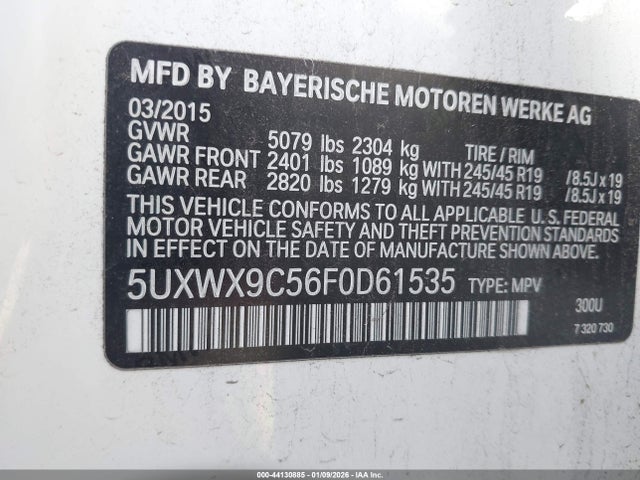 2015 BMW X3 5UXWX9C56F0D61535 Photo 8