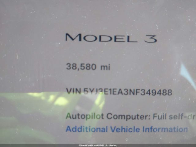 2022 TESLA MODEL 3 5YJ3E1EA3NF349488 Photo 6