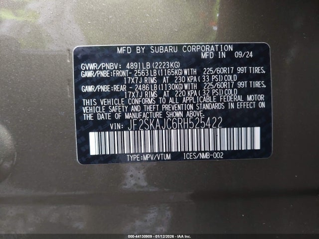 JF2SKAJC6RH525422 Subaru Forester Wilderness