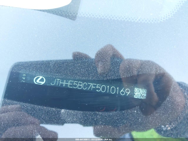 44130911 :رقم المزاد ، JTHHE5BC7F5010169 vin ، 2015 Lexus Rc 350 مزاد بيع