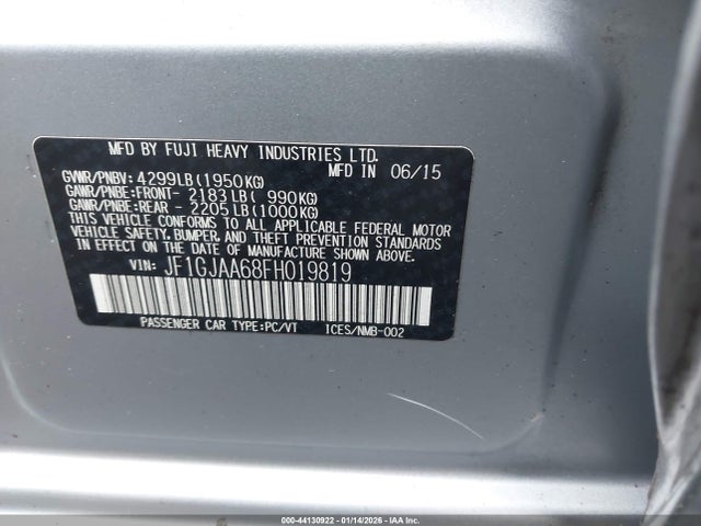 Subaru Impreza 2.0i 2015 JF1GJAA68FH019819 Image 9