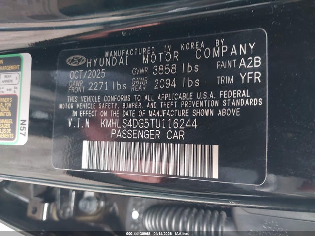 Продажа на аукционе авто 2026 Hyundai Elantra Sel Sport Premium, vin: KMHLS4DG5TU116244, номер лота: 44130968