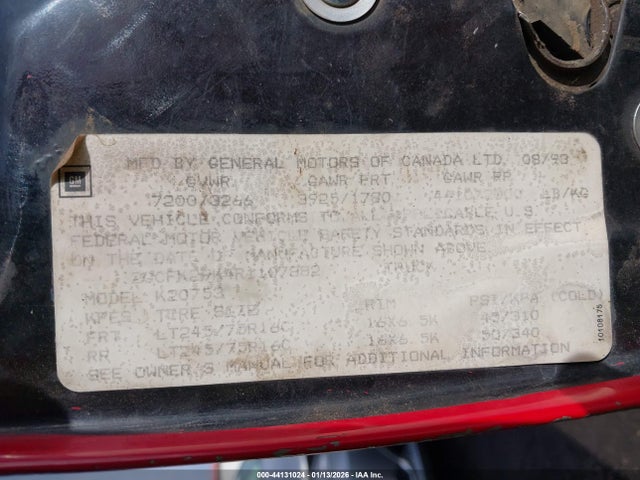 1994 CHEVROLET GMT-400 2GCFK29K4R1107882 Photo 8