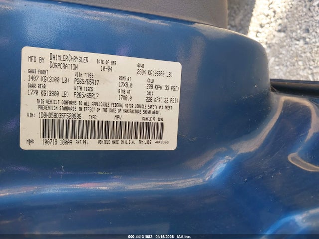 2005 DODGE DURANGO 1D8HD58D35F528939 Photo 8